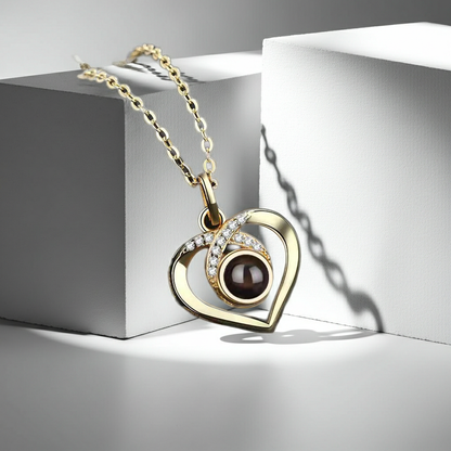 PX36 - Eternal Love Photo Projection Necklace – Heart-Shaped Keepsake