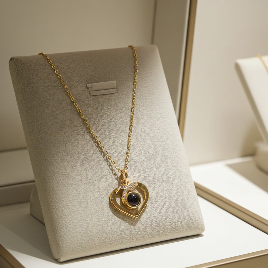 PX36 - Eternal Love Photo Projection Necklace – Heart-Shaped Keepsake