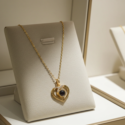 PX36 - Eternal Love Photo Projection Necklace – Heart-Shaped Keepsake