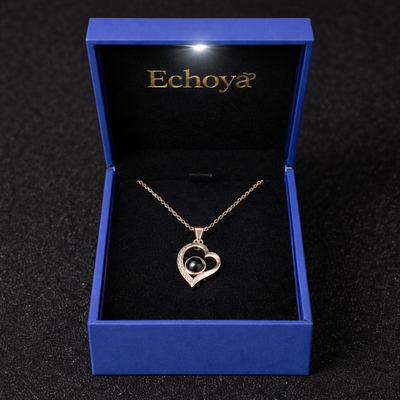 PXS103 - "Eternal Heart" Custom Photo Projection Necklace – Silver & Rose Gold