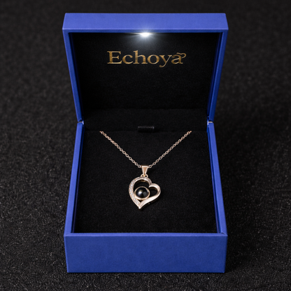 PXS103 - "Eternal Heart" Custom Photo Projection Necklace – Silver & Rose Gold