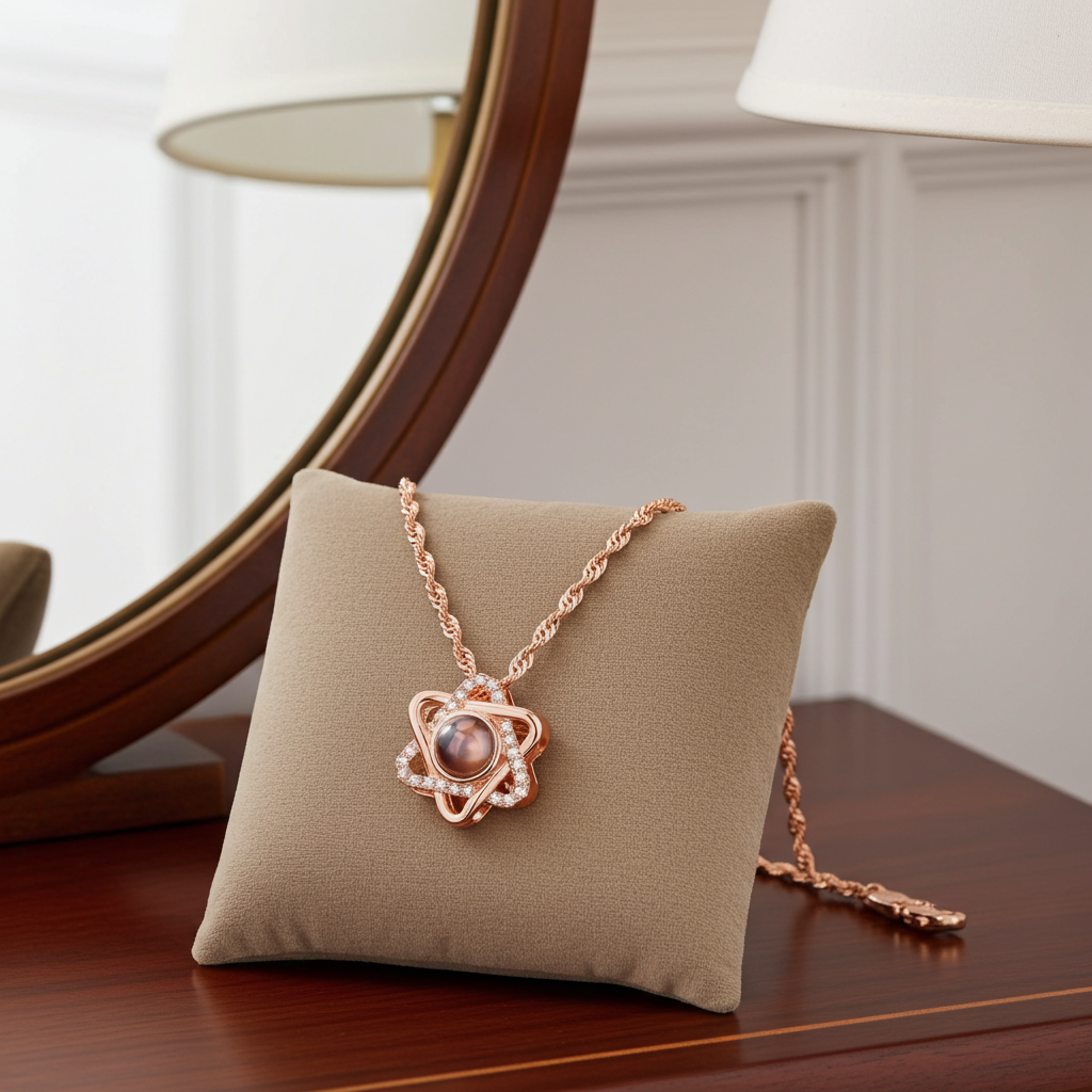 PX02 - Personalized Photo Projection Heart Necklace – Rose Gold, Silver, and Gold Colour
