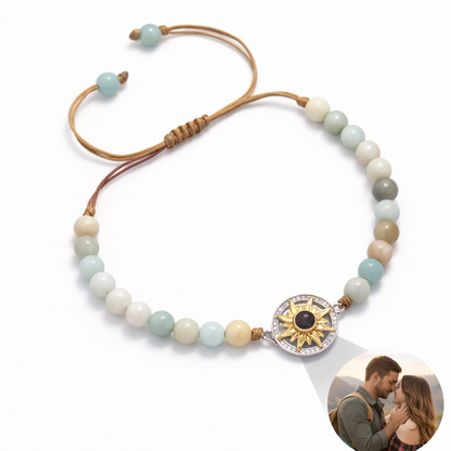PS06 - Personalized Sun Photo Projection Beaded Bracelet