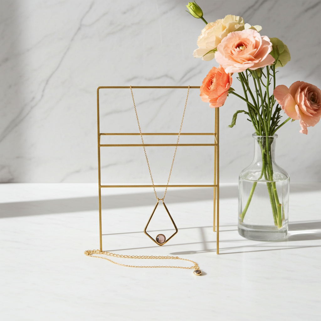 Personalised Geometric Promise Photo Projection Necklace