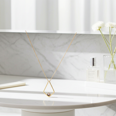 PX70 - Geometric Promise Photo Projection Necklace