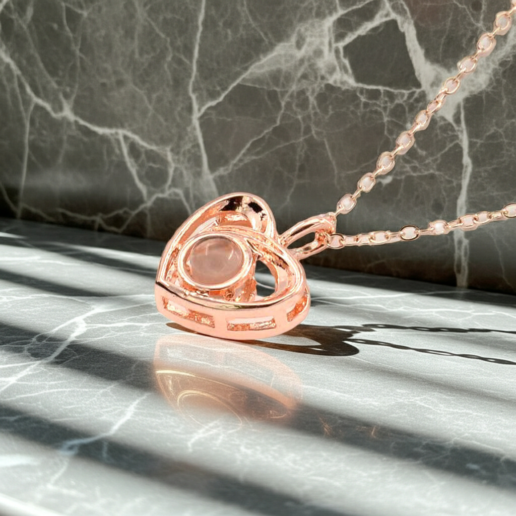 PX28 - Double Heart Custom Photo Projection Necklace