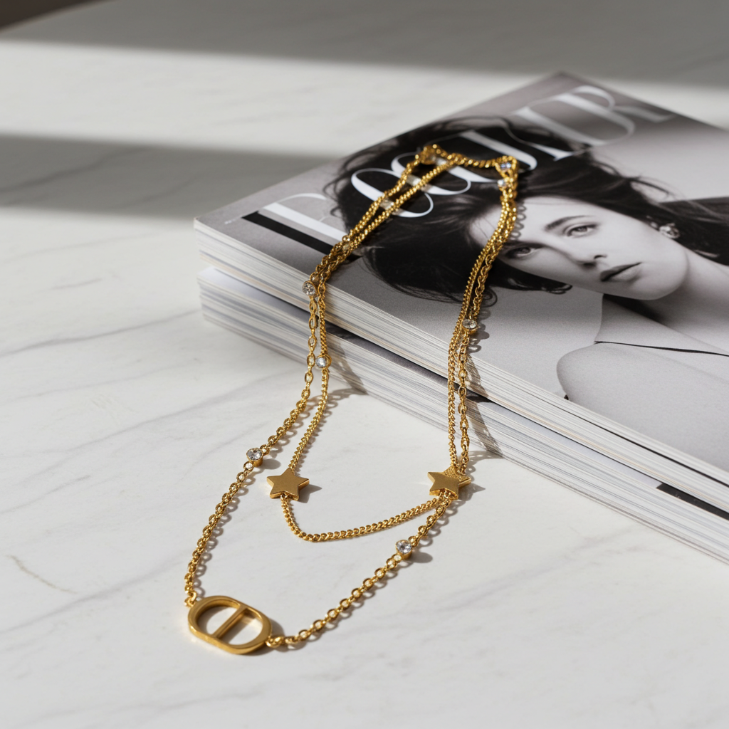 GP71 - Star & Initial Layered Necklace