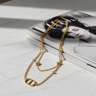 GP71 - Star & Initial Layered Necklace