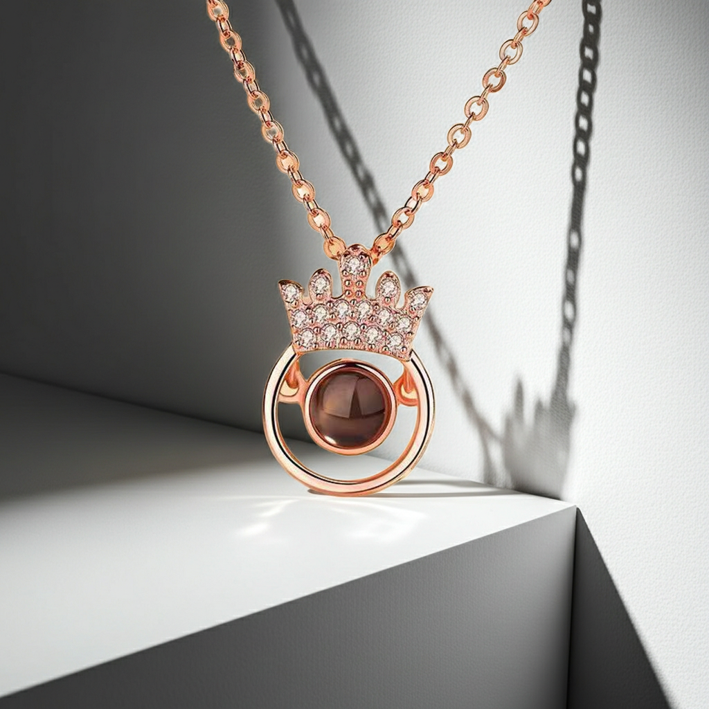 PX02 - Personalized Photo Projection Heart Necklace – Rose Gold, Silver, and Gold Colour
