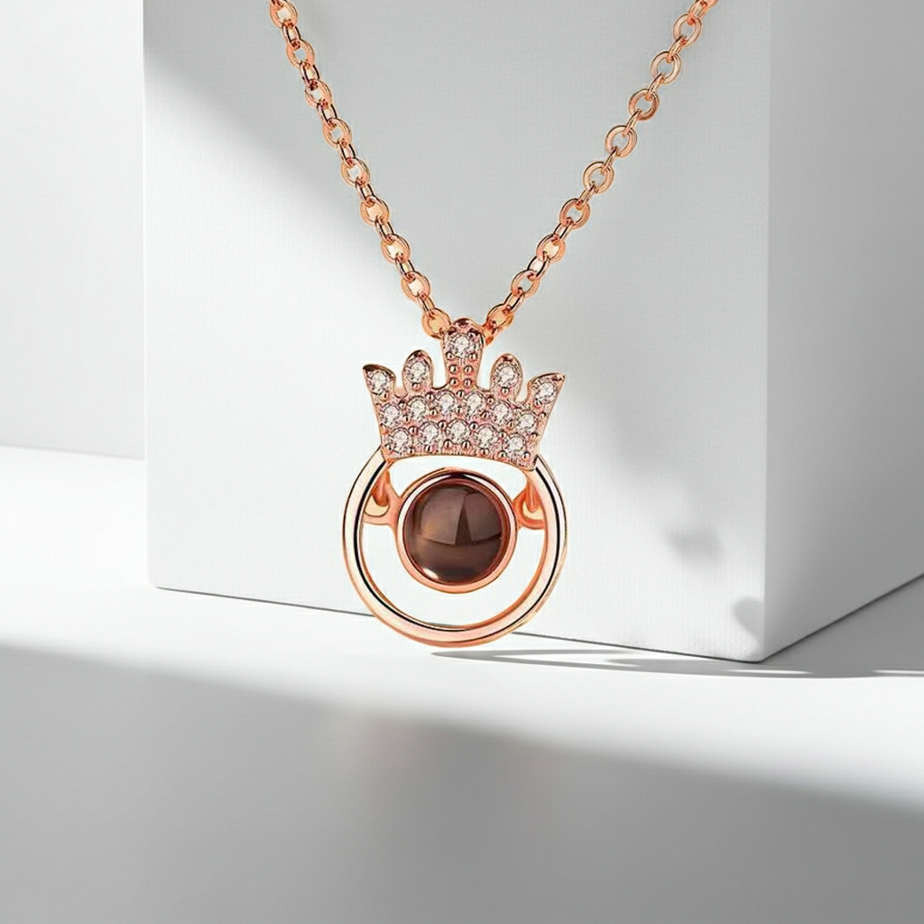 PX02 - Personalized Photo Projection Heart Necklace – Rose Gold, Silver, and Gold Colour