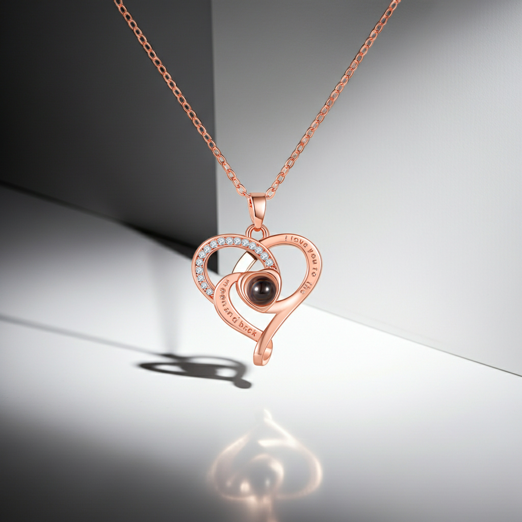 PX69 - Promise Heart Photo Projection Necklace