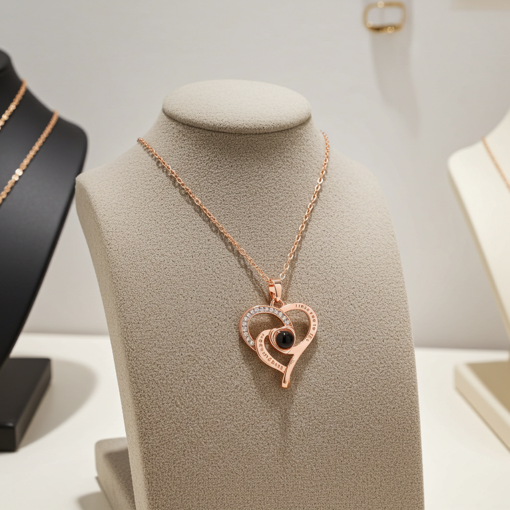 PX69 - Promise Heart Photo Projection Necklace