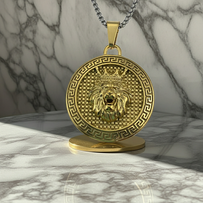GP03 - Lion King Medallion Pendant Necklace – Strength, Royalty &amp; Bold Style