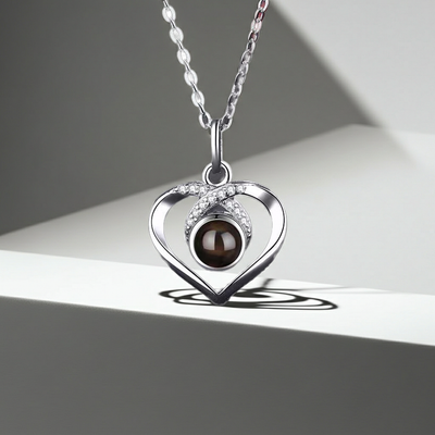 PX36 - Eternal Love Photo Projection Necklace – Heart-Shaped Keepsake