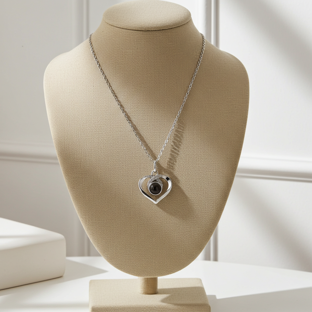 PX36 - Eternal Love Photo Projection Necklace – Heart-Shaped Keepsake