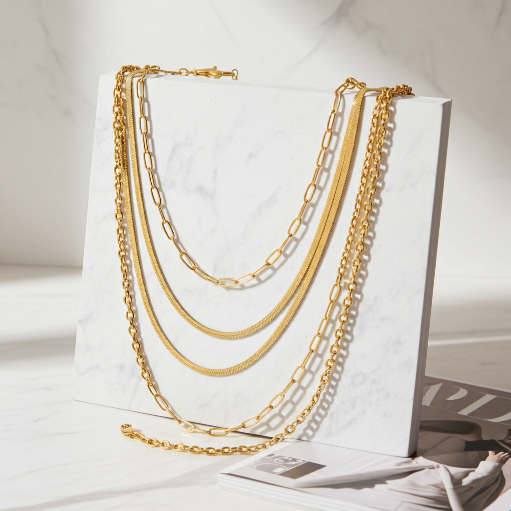 GP14 - Layered Gold Chain Necklace Collection (4 Styles) – Effortless Chic for Every Day