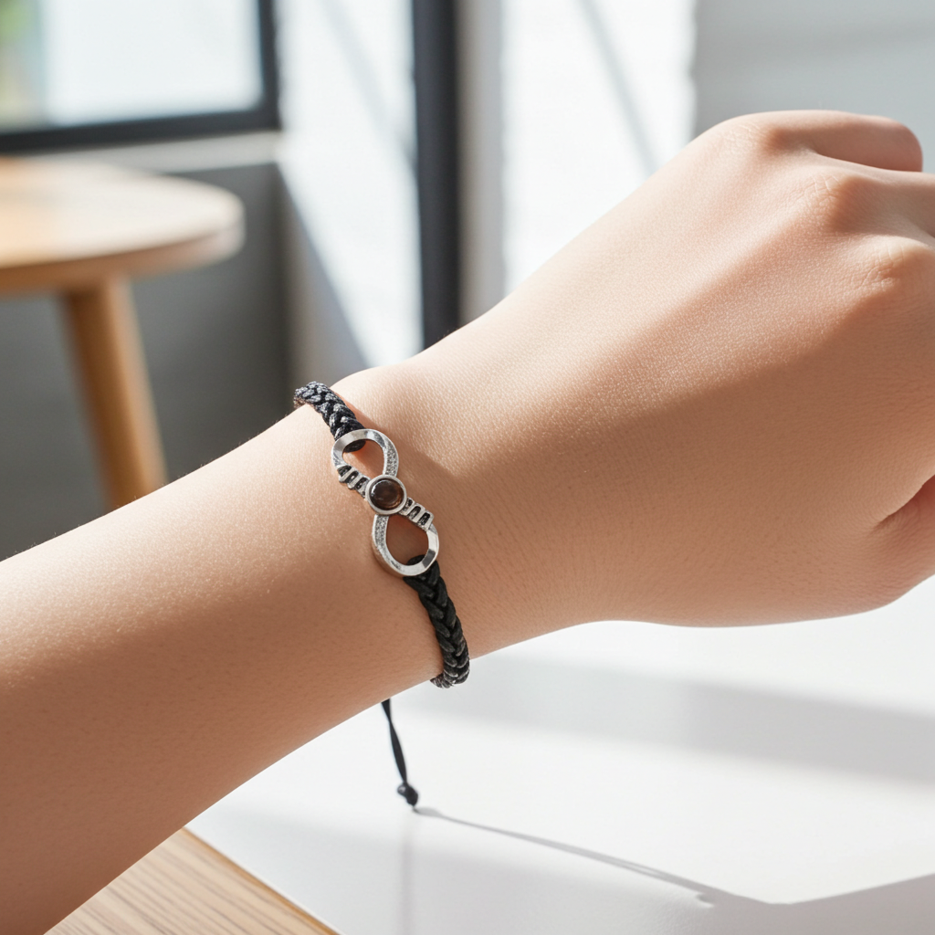 PS27 - Personalized Photo Projection Infinity Bracelet