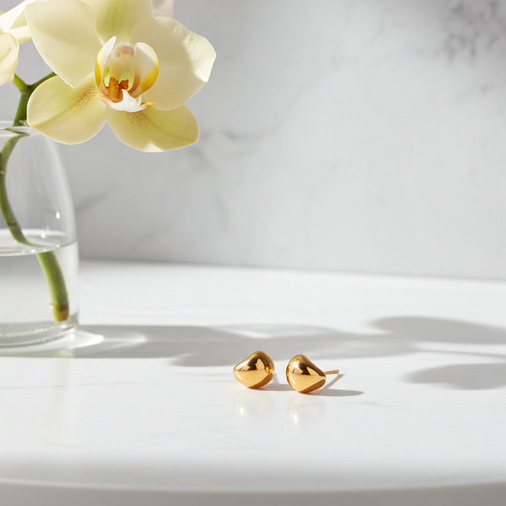 GP13 - Minimalist Waterdrop Gold Stud Earrings