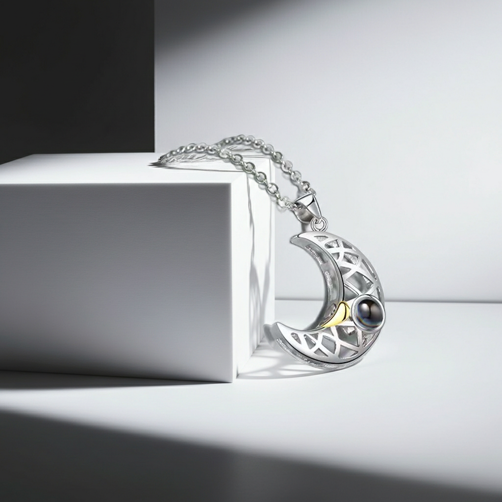 PX06 - Sun & Moon Custom Projection Necklace Set – Symbol of Eternal Connection