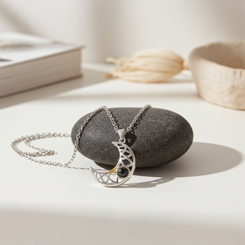 PX06 - Sun & Moon Custom Projection Necklace Set – Symbol of Eternal Connection