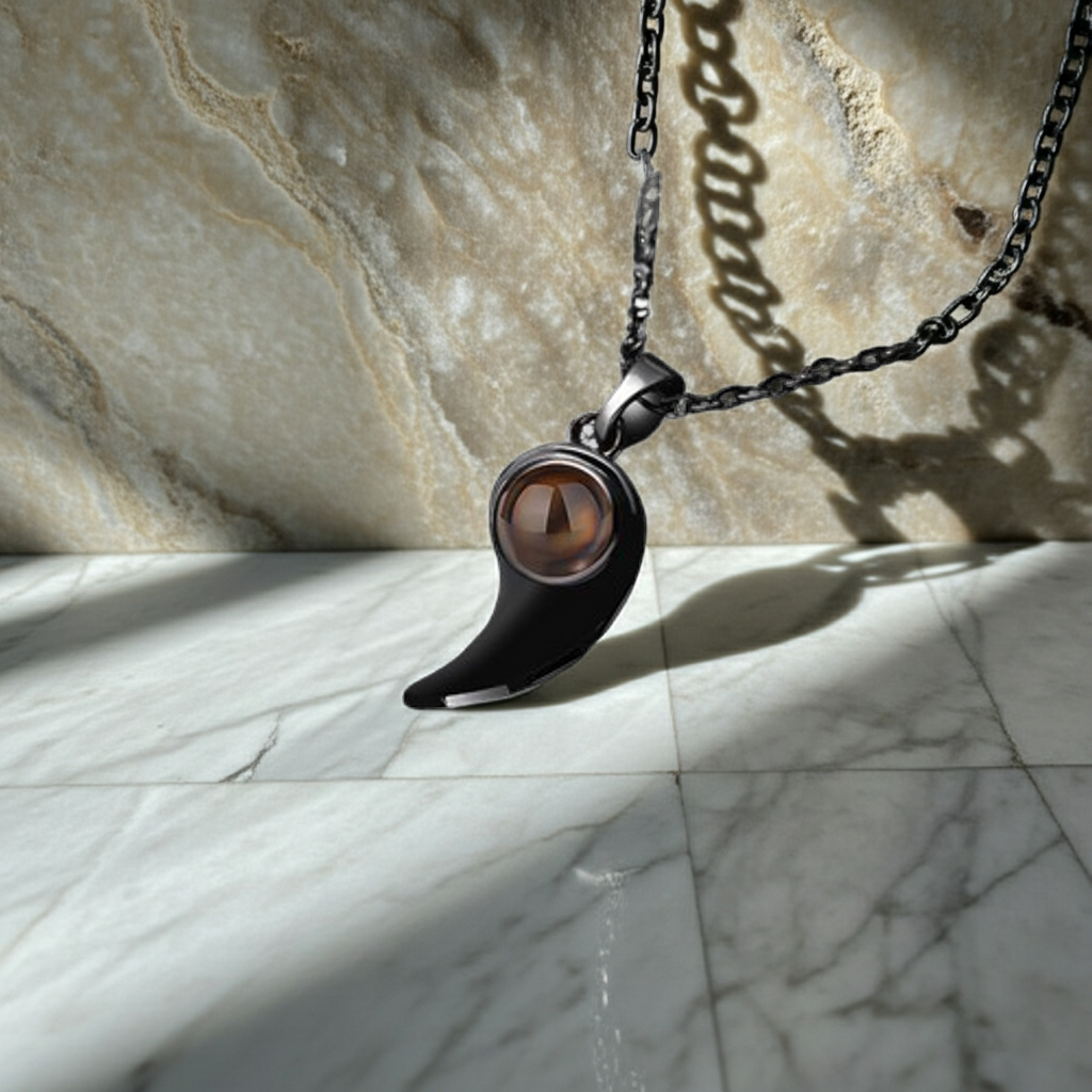 PX22 - Yin-Yang Heart (Set) Hidden Photo Necklace – Black & White