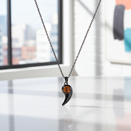 PX22 - Yin-Yang Heart (Set) Hidden Photo Necklace – Black & White