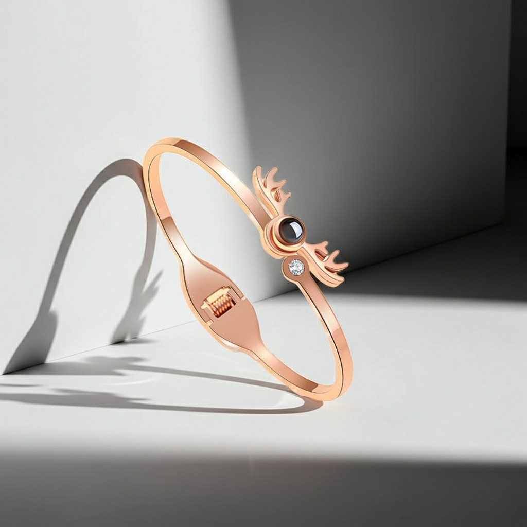 PS58 - Adjustable Photo Projection Bangle Bracelet
