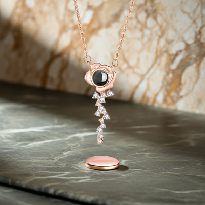 PX61 Rose Key Photo Projection Necklace