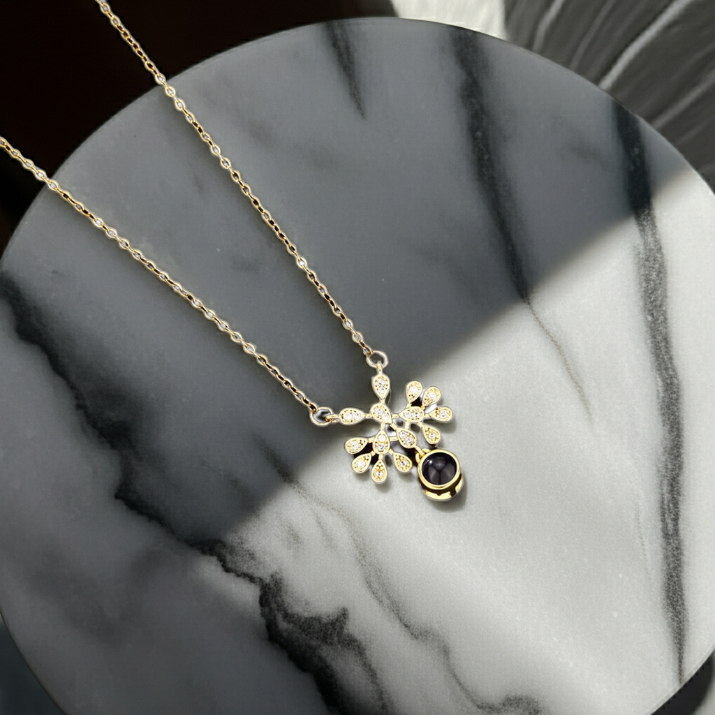 PX12 - Hidden Photo Teardrop Necklace – A Touch of Emotion, Worn with Elegance