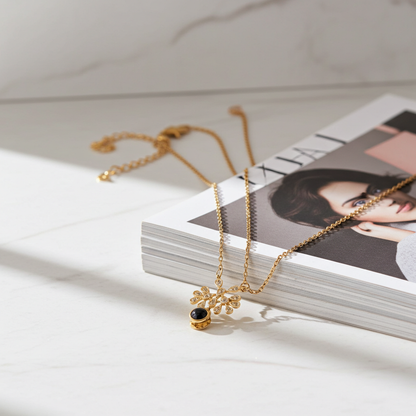 PX12 - Hidden Photo Teardrop Necklace – A Touch of Emotion, Worn with Elegance