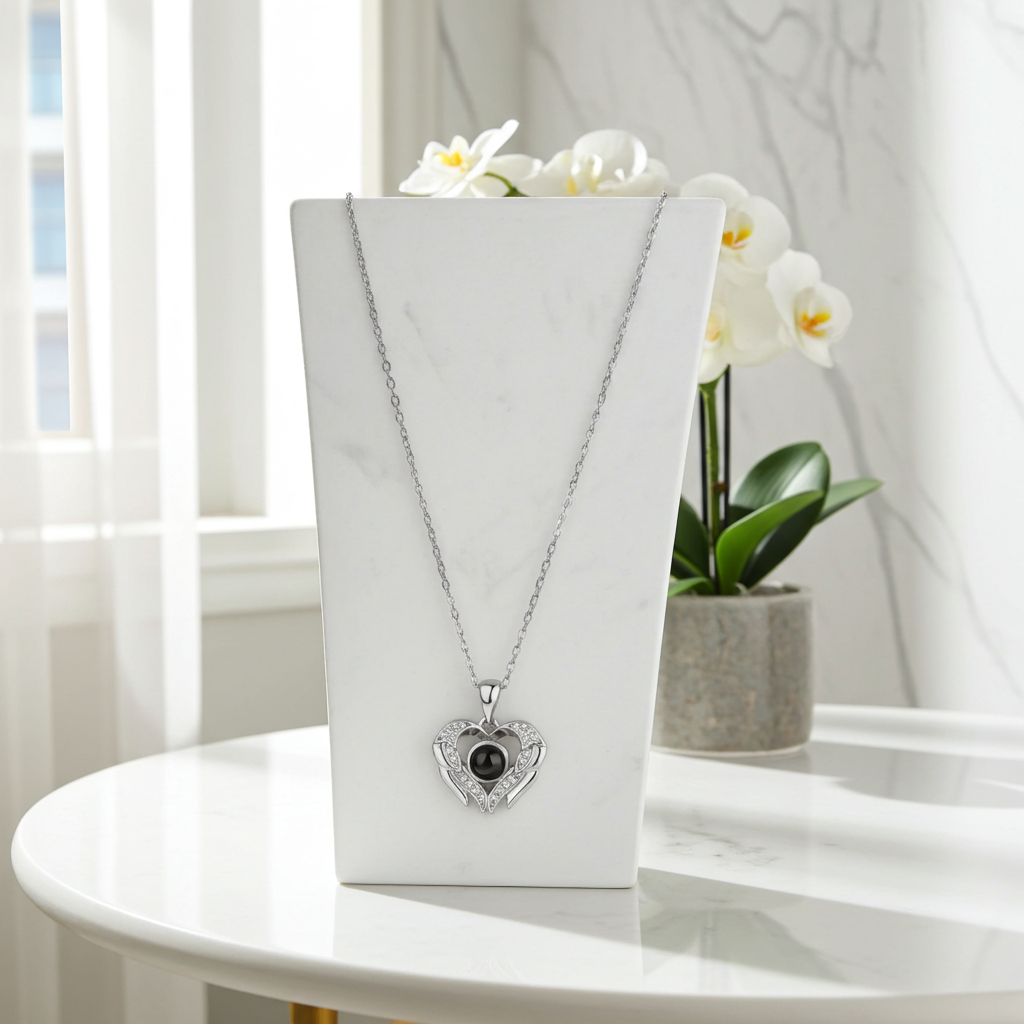PXS107 - Echoya – Eternal Heart Photo Projection Necklace