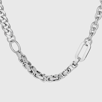 CC12 Bold Mixed Chain Stainless Steel Necklace