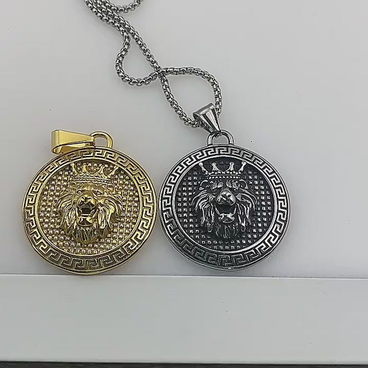 GP03 Lion King Medallion Pendant Necklace – Strength, Royalty &amp; Bold Style