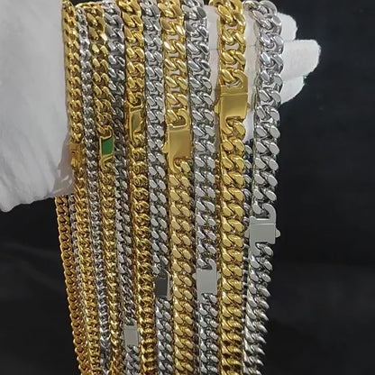 CC03 Bold Cuban Link Chain Necklace – Gold &amp; Silver Finishes