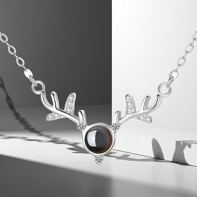 PXS120 - Antler Photo Projection Necklace
