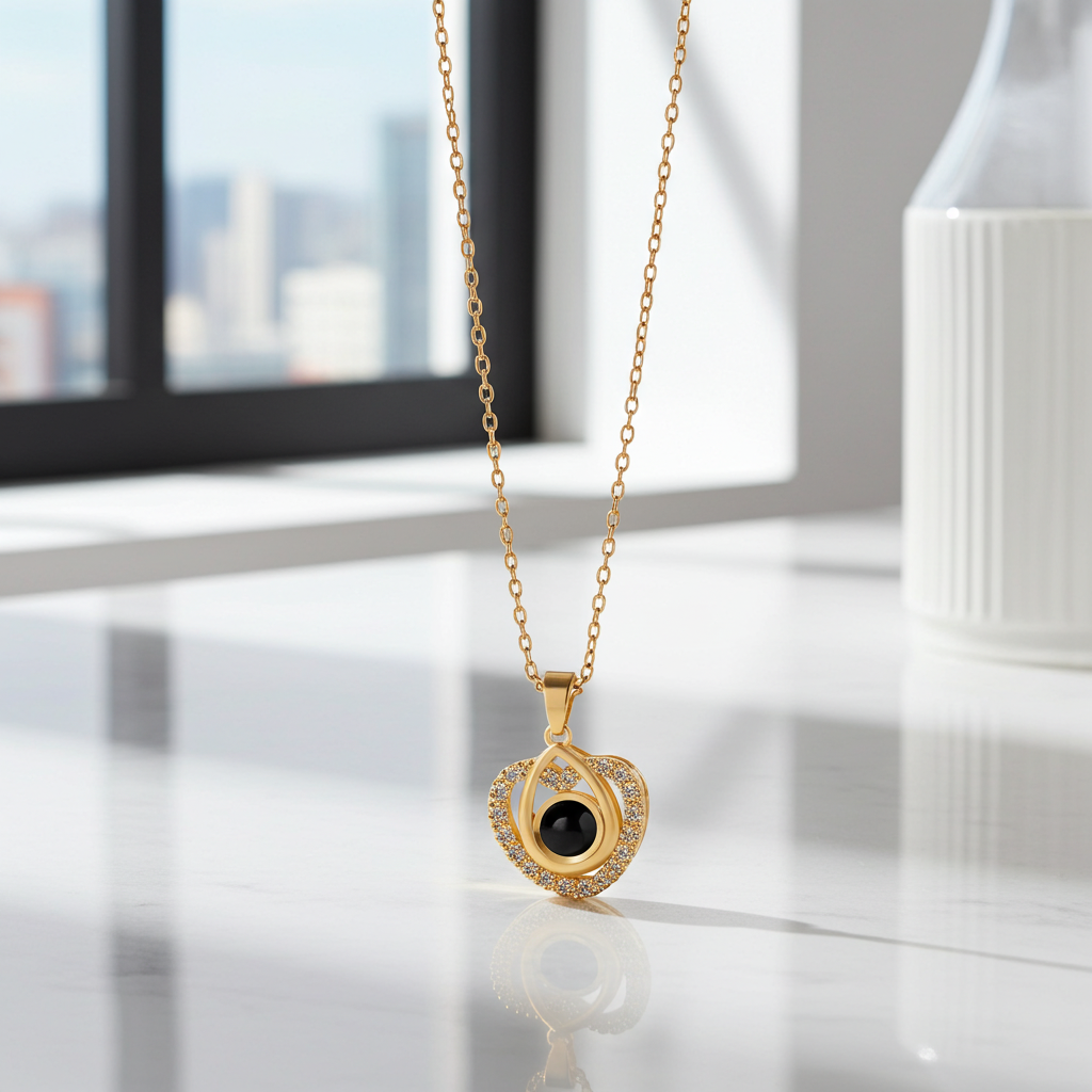 PX47 - Custom Photo Projection Necklace – Golden Heart Design