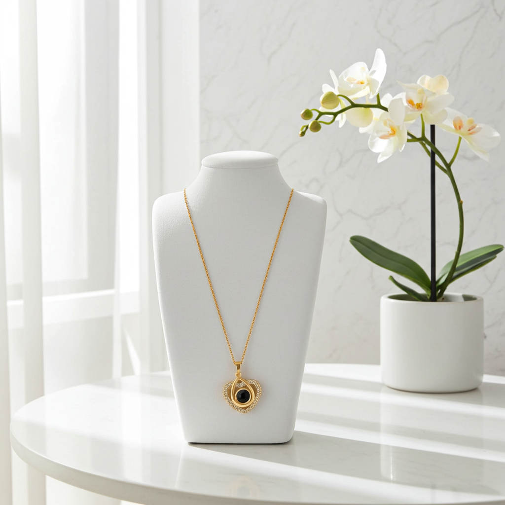 PX47 - Custom Photo Projection Necklace – Golden Heart Design