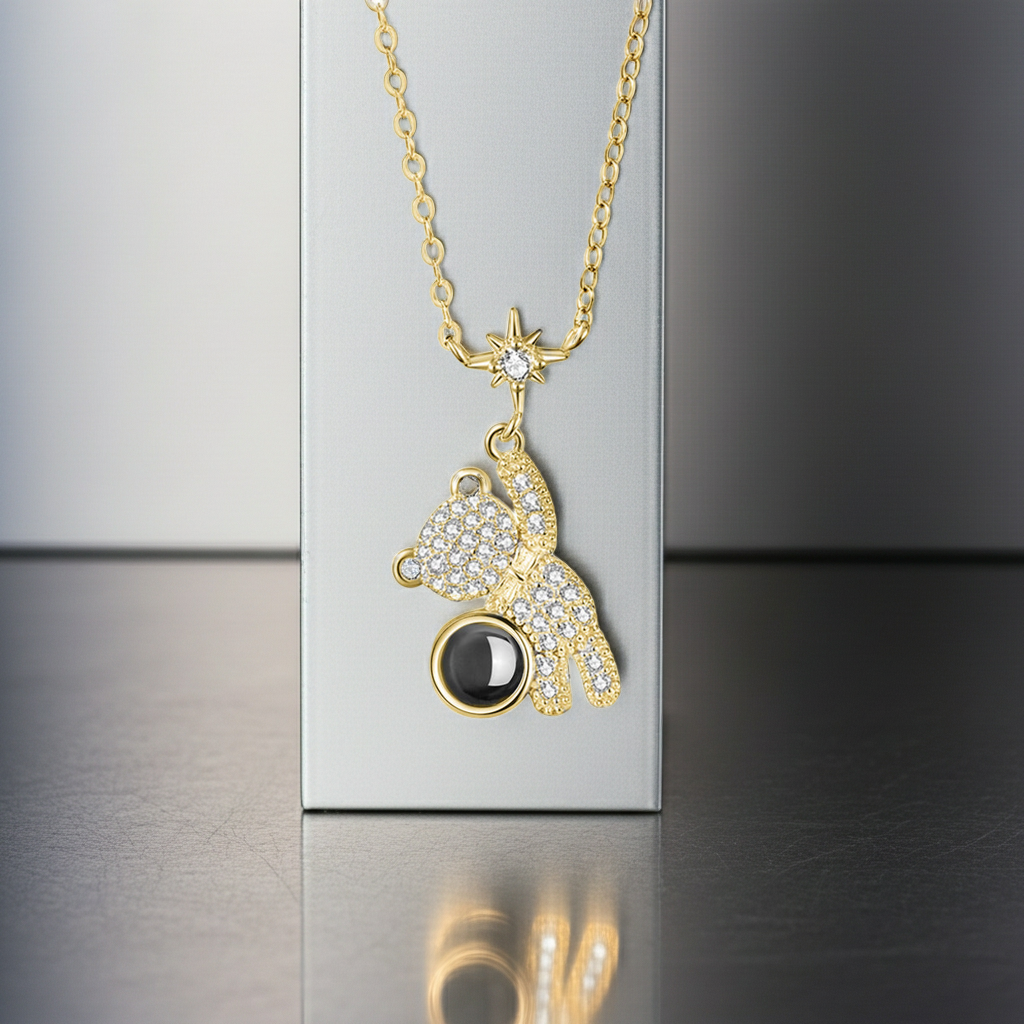 PX57 - Teddy Bear Photo Projection Necklace