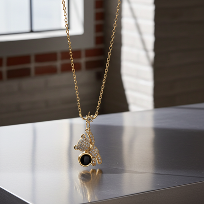 PX57 - Teddy Bear Photo Projection Necklace