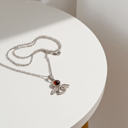 PXS100 - Silver Angel Wings Photo Projection Necklace – A Guardian of Your Memories