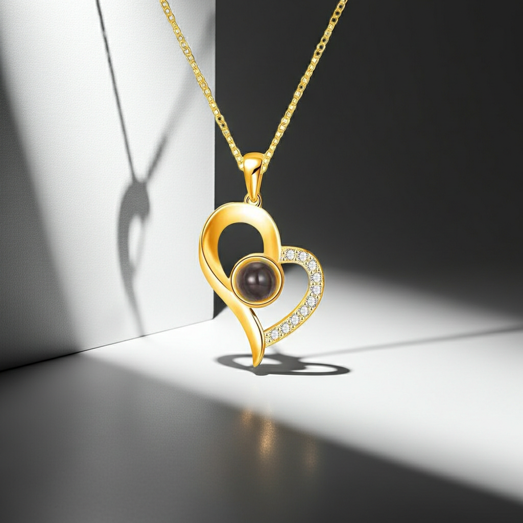 PXS117 - Personalized Heart Photo Projection Necklace