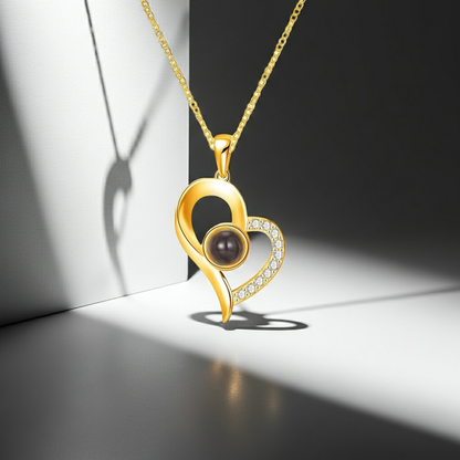PXS117 - Personalized Heart Photo Projection Necklace