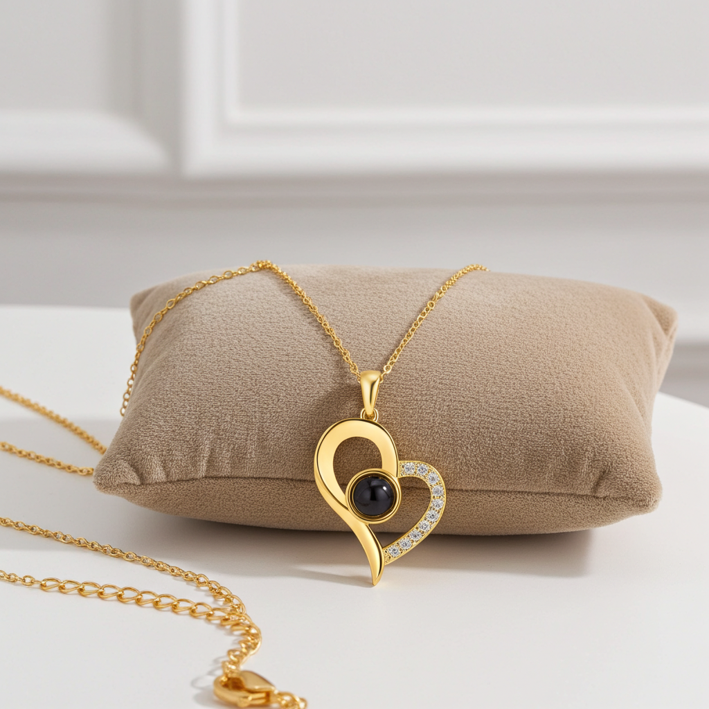 PXS117 - Personalized Heart Photo Projection Necklace