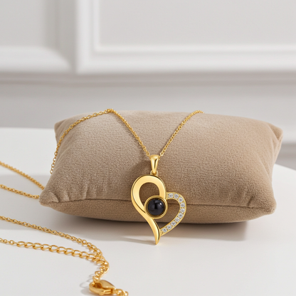 PXS117 - Personalized Heart Photo Projection Necklace