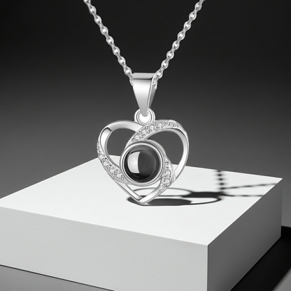 PX02 - Personalized Photo Projection Heart Necklace – Rose Gold, Silver, and Gold Colour