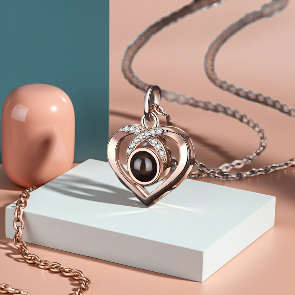 PX19 - Infinity Heart Hidden Photo Necklace – Gold / Silver / Rose Gold