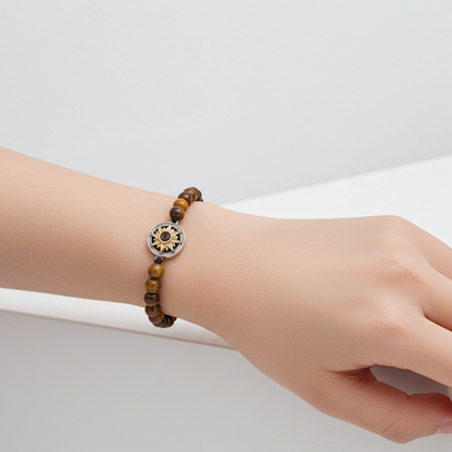 PS06 - Personalized Sun Photo Projection Beaded Bracelet