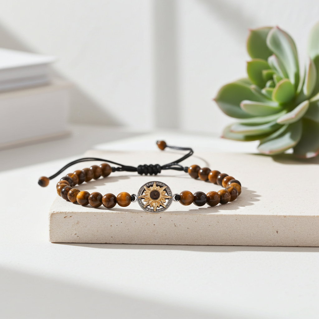 PS06 - Personalized Sun Photo Projection Beaded Bracelet