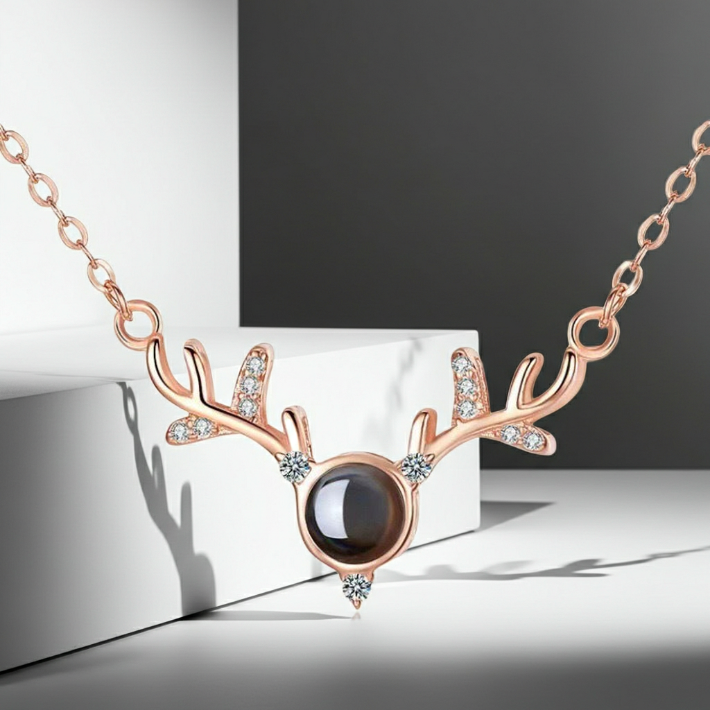 PXS120 - Antler Photo Projection Necklace