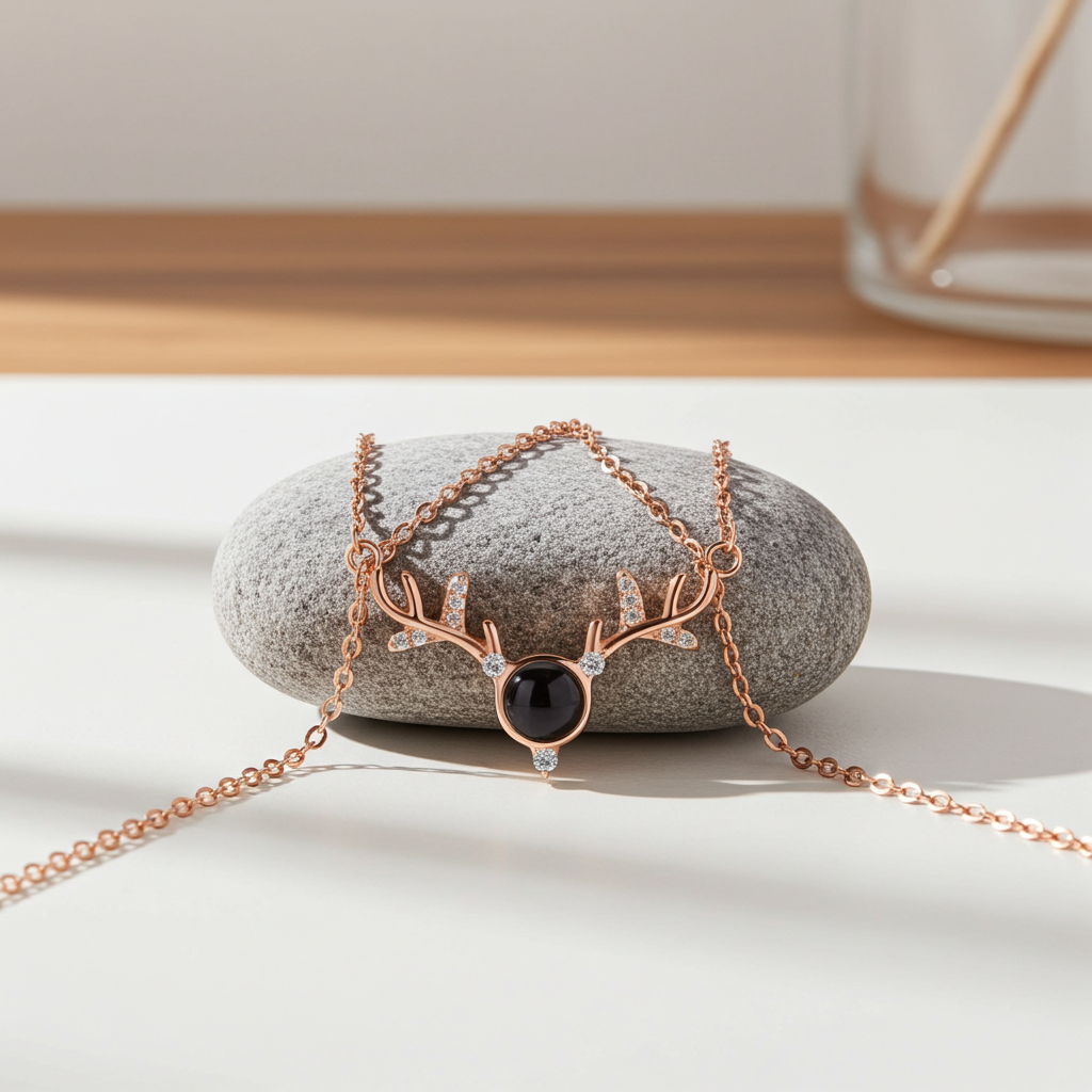 PXS120 - Antler Photo Projection Necklace